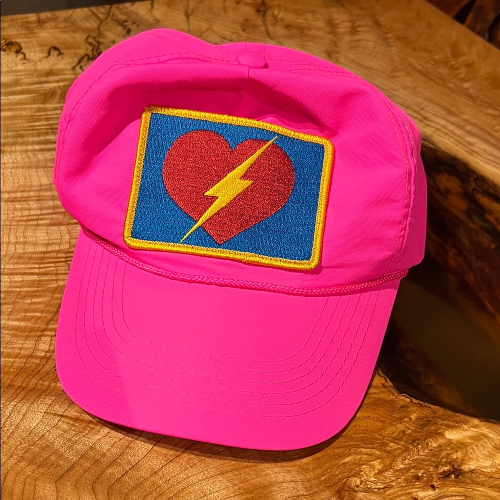 Aviator Nation Heart Lightning Bolt Pink Hat